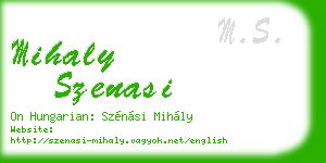 mihaly szenasi business card