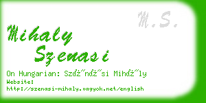 mihaly szenasi business card